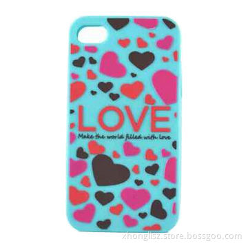 Love stones design silicone mobile phone cases for iPhone 4 series